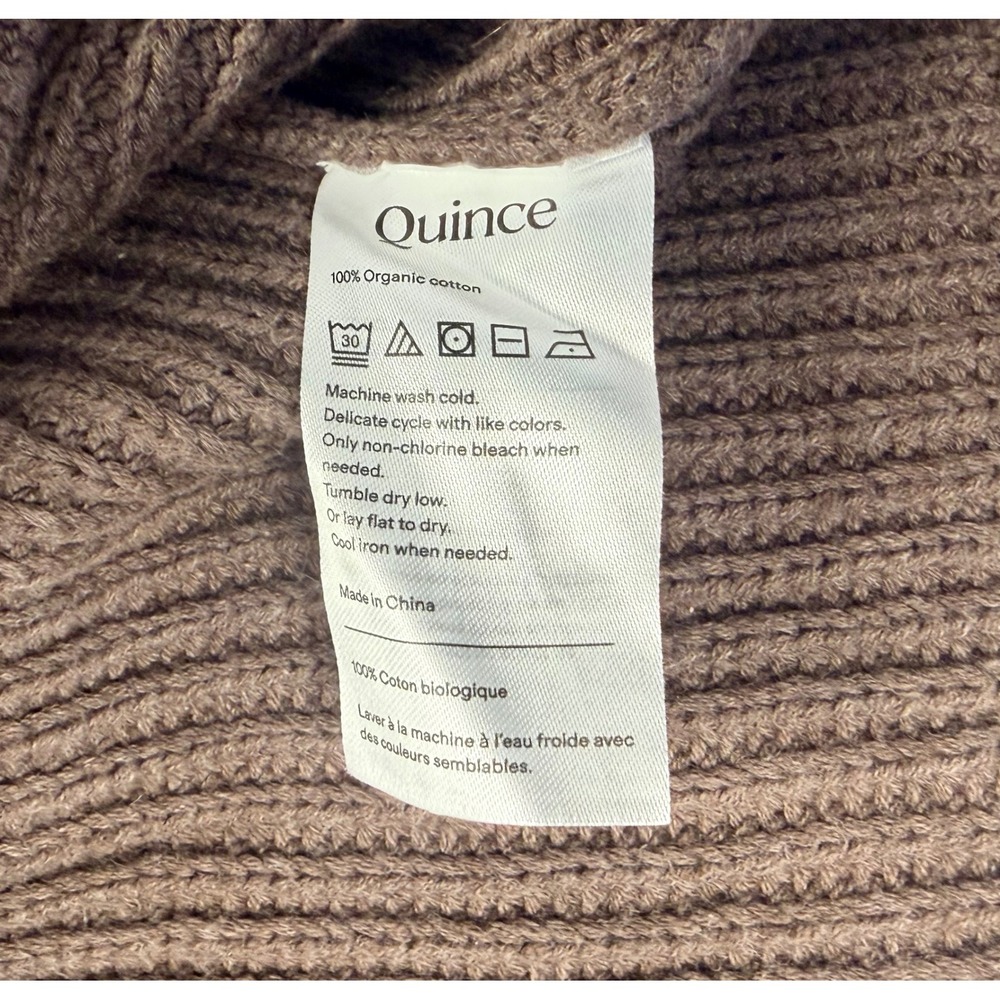 Quince 100% Organic Cotton Fisherman Boatneck Crew Sweater Brown Women's Large - Picture 4 of 6